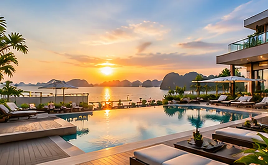 Chiều ngày đầu tiên: tắm biển xong lên hồ bơi ngắm hoàng hôn là cách khởi động kỳ nghỉ nhẹ nhàng nhất